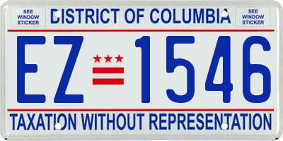 DC license plate EZ1546