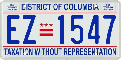 DC license plate EZ1547