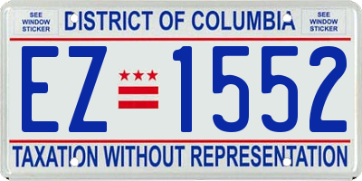 DC license plate EZ1552