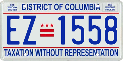 DC license plate EZ1558