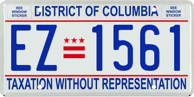 DC license plate EZ1561