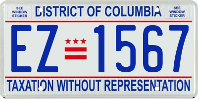 DC license plate EZ1567