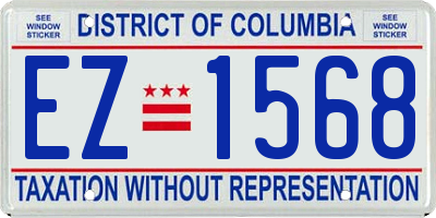 DC license plate EZ1568