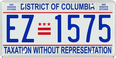 DC license plate EZ1575