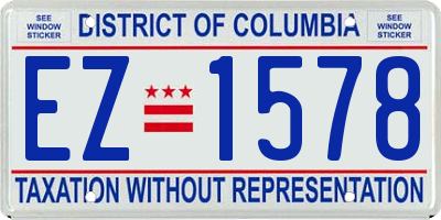 DC license plate EZ1578