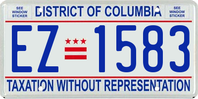 DC license plate EZ1583