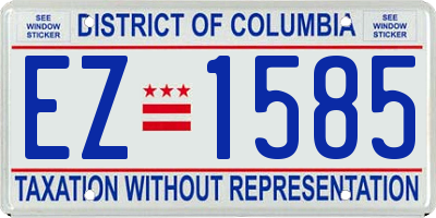 DC license plate EZ1585