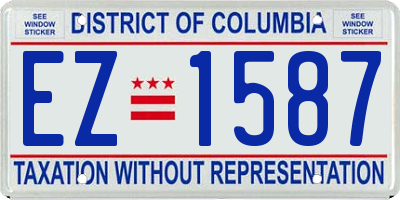 DC license plate EZ1587