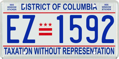 DC license plate EZ1592