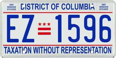 DC license plate EZ1596