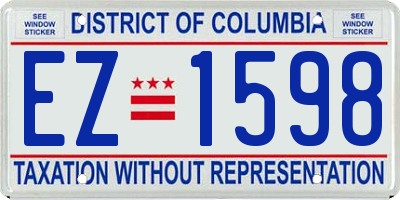 DC license plate EZ1598