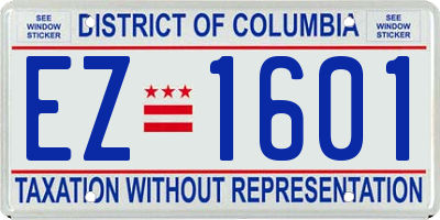 DC license plate EZ1601