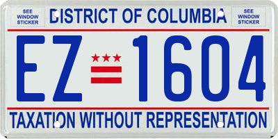 DC license plate EZ1604