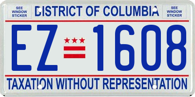 DC license plate EZ1608