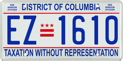 DC license plate EZ1610