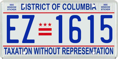 DC license plate EZ1615