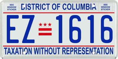 DC license plate EZ1616