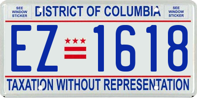 DC license plate EZ1618