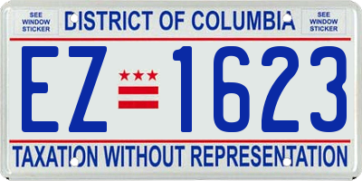 DC license plate EZ1623