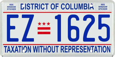 DC license plate EZ1625