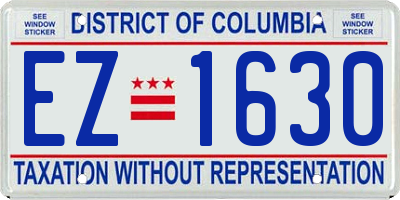 DC license plate EZ1630