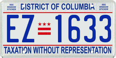 DC license plate EZ1633