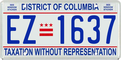 DC license plate EZ1637