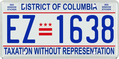 DC license plate EZ1638