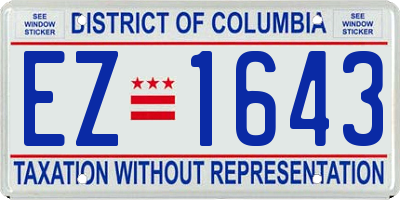 DC license plate EZ1643