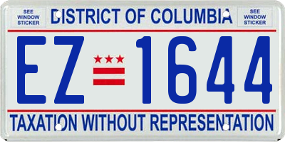 DC license plate EZ1644