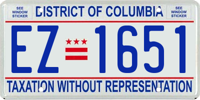 DC license plate EZ1651