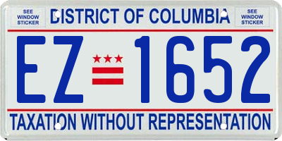 DC license plate EZ1652