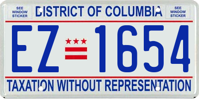 DC license plate EZ1654