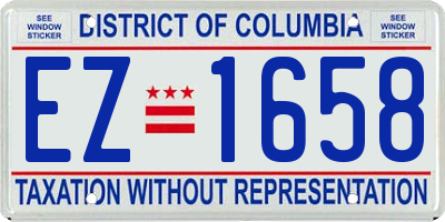 DC license plate EZ1658