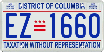 DC license plate EZ1660