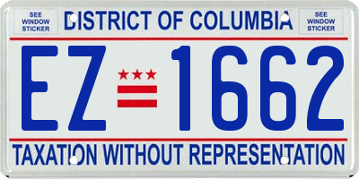 DC license plate EZ1662