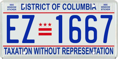 DC license plate EZ1667