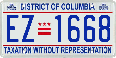 DC license plate EZ1668