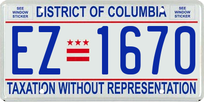 DC license plate EZ1670