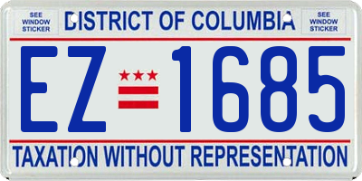 DC license plate EZ1685