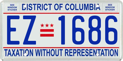 DC license plate EZ1686