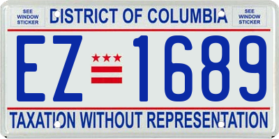 DC license plate EZ1689