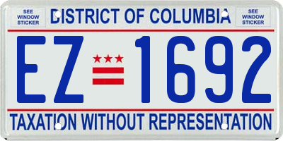 DC license plate EZ1692