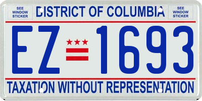 DC license plate EZ1693