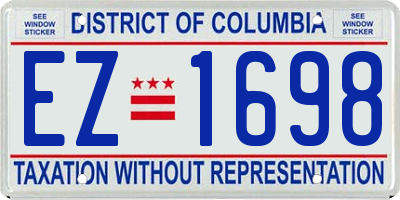 DC license plate EZ1698