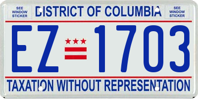 DC license plate EZ1703