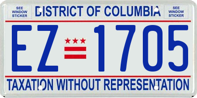 DC license plate EZ1705