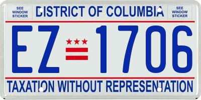 DC license plate EZ1706