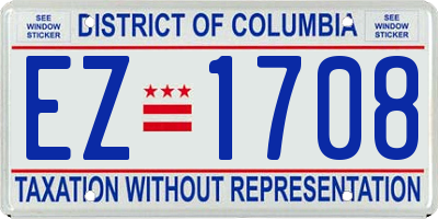 DC license plate EZ1708