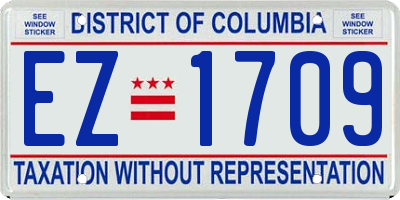 DC license plate EZ1709